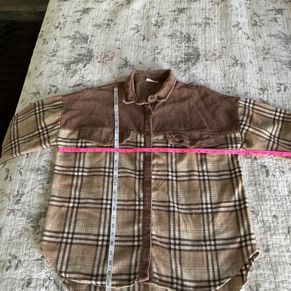 Altar’d State Redford Brown Plaid Shacket Oversized Baggy Flannel - Picture 5 of 8